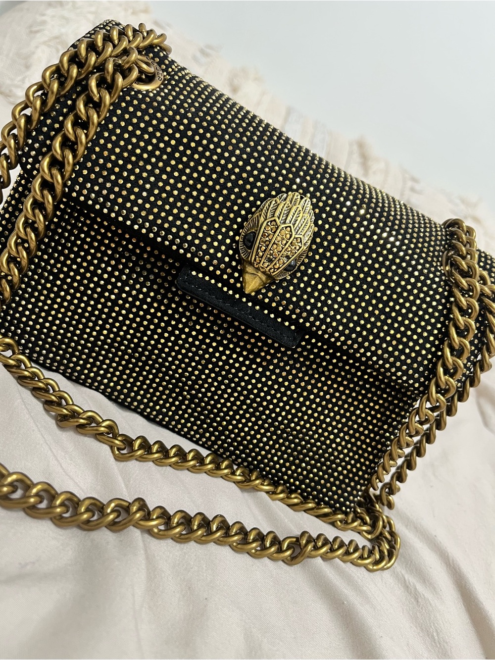 Kurt Geiger Bag with Gold Studs and Decorative Clasp (The Kensington)
